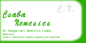 csaba nemcsics business card